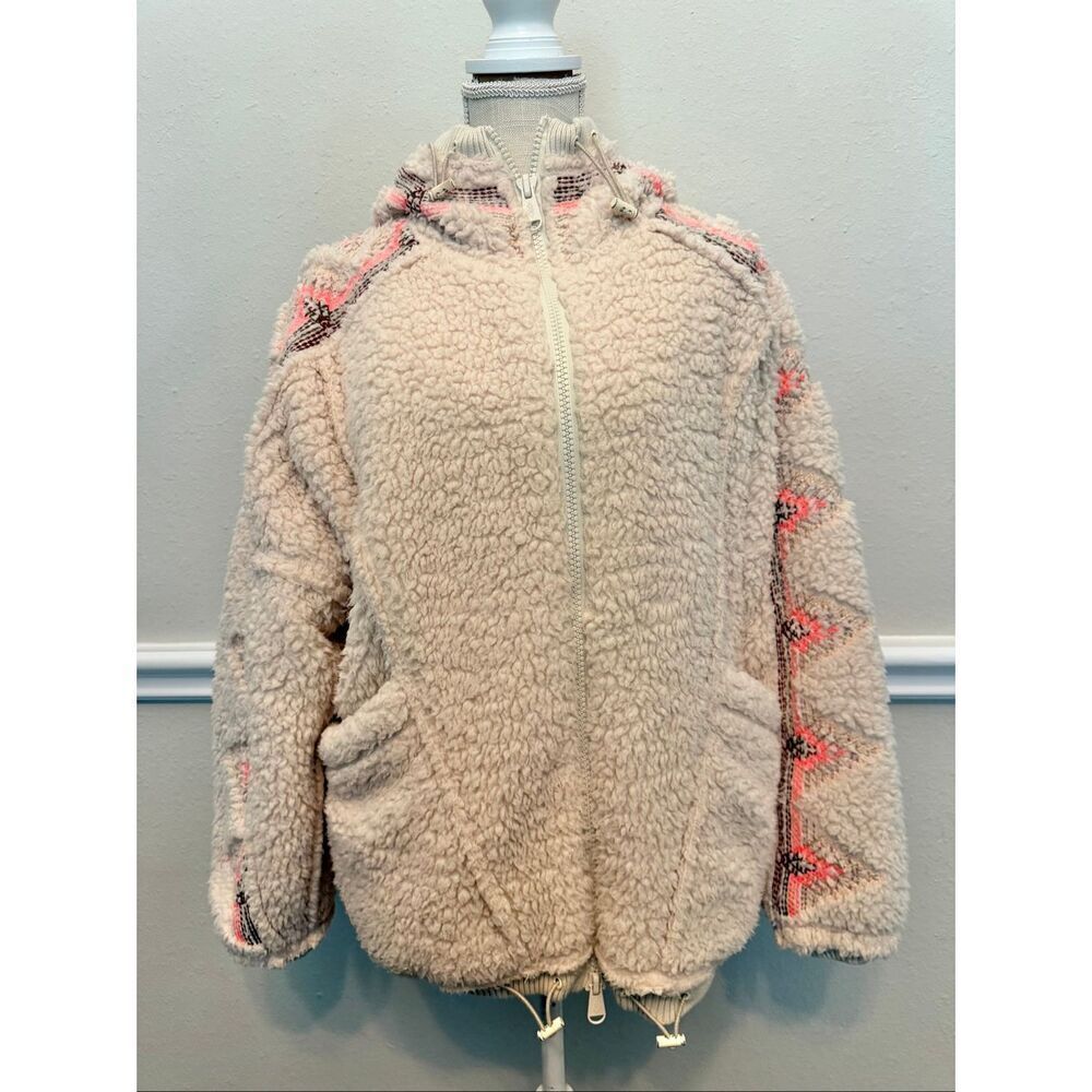 Free People Movement Lodge Livin Jacket in Natural/Pink Combo Size XS - Picture 2 of 8
